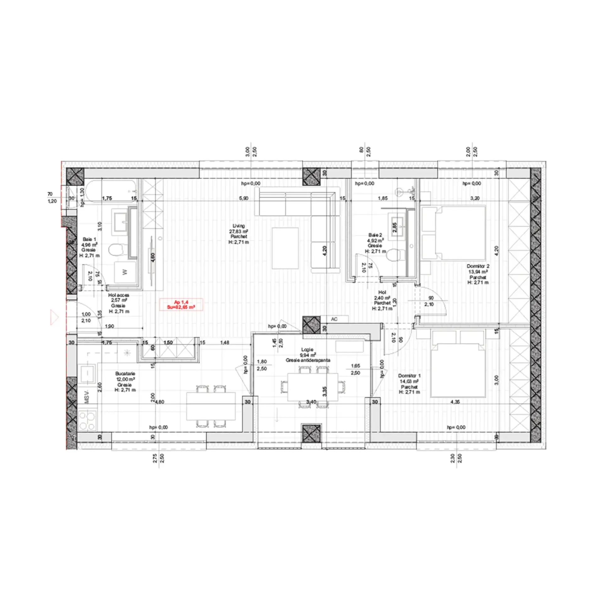TIP A_Plan etaj 1, 2 _Ap. 1,4 (1) 1